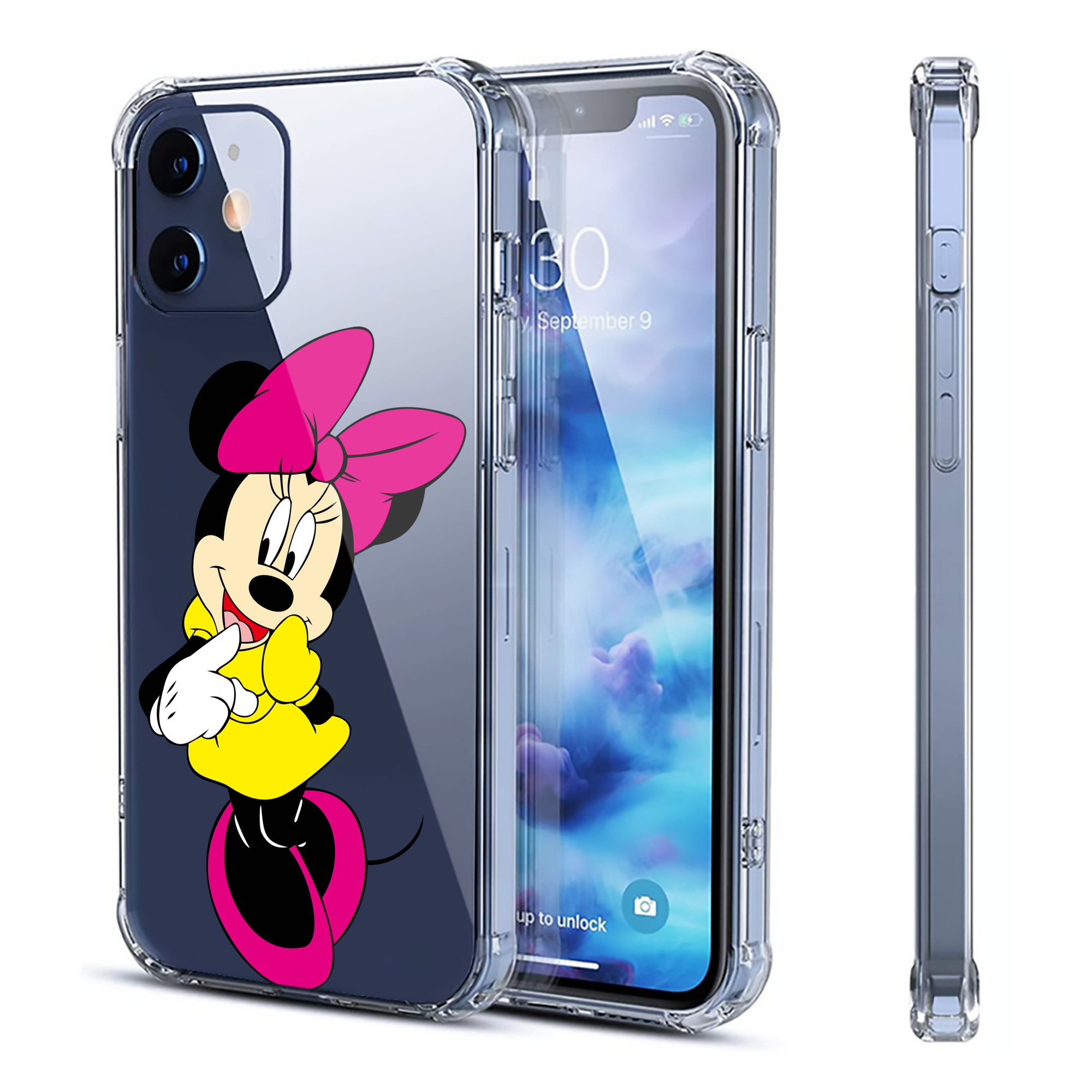 （画像用） ミッキーマウス Mickey Mouse 【iPhone 12シリーズ対応】透明スマホケース（クリアソフトケース）